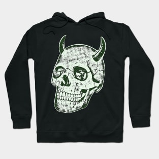 Horned Skull In Green Hoodie